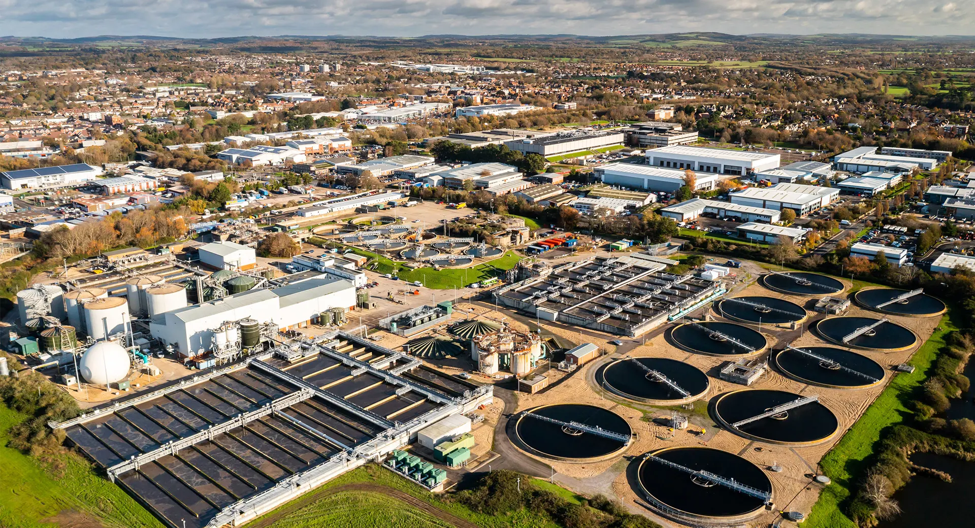 A view of Budds Farm Southern Water site