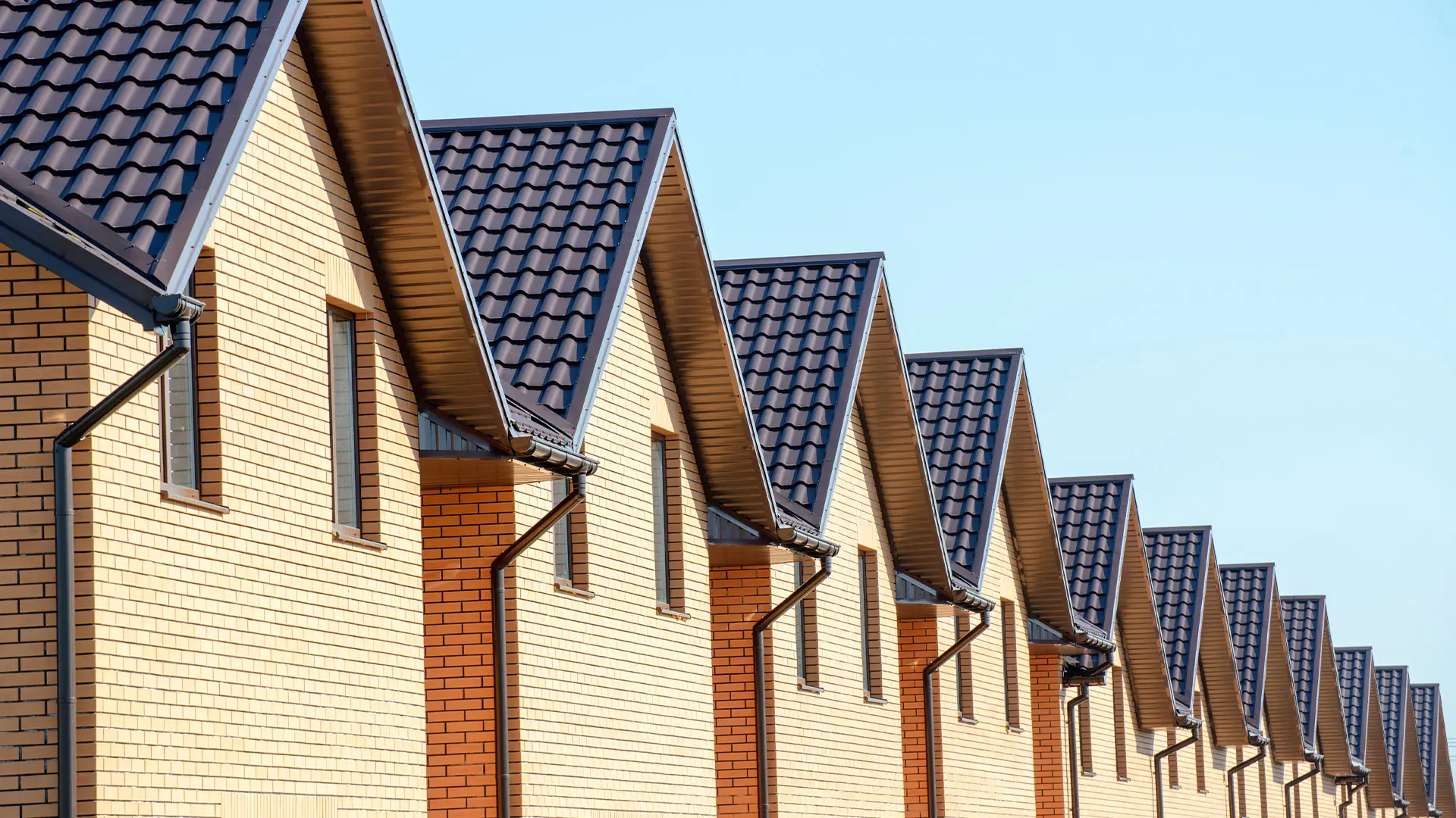 Row of new build houses