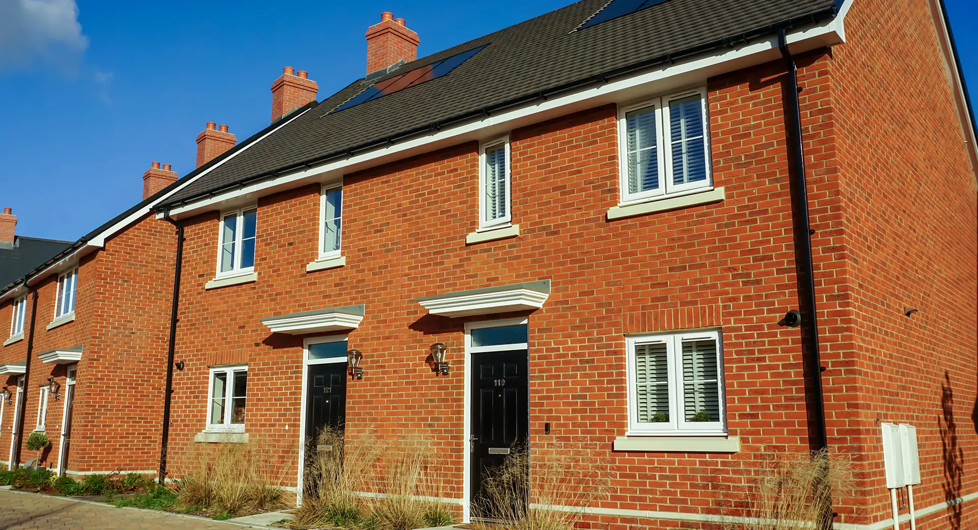 The front of a semi detached house